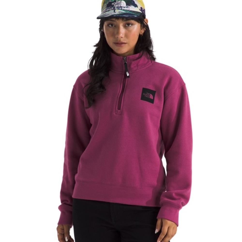 The North Face Women's Mauve Pink Boxy Quarter-Zip Sweatshirt - Picture 4 of 10